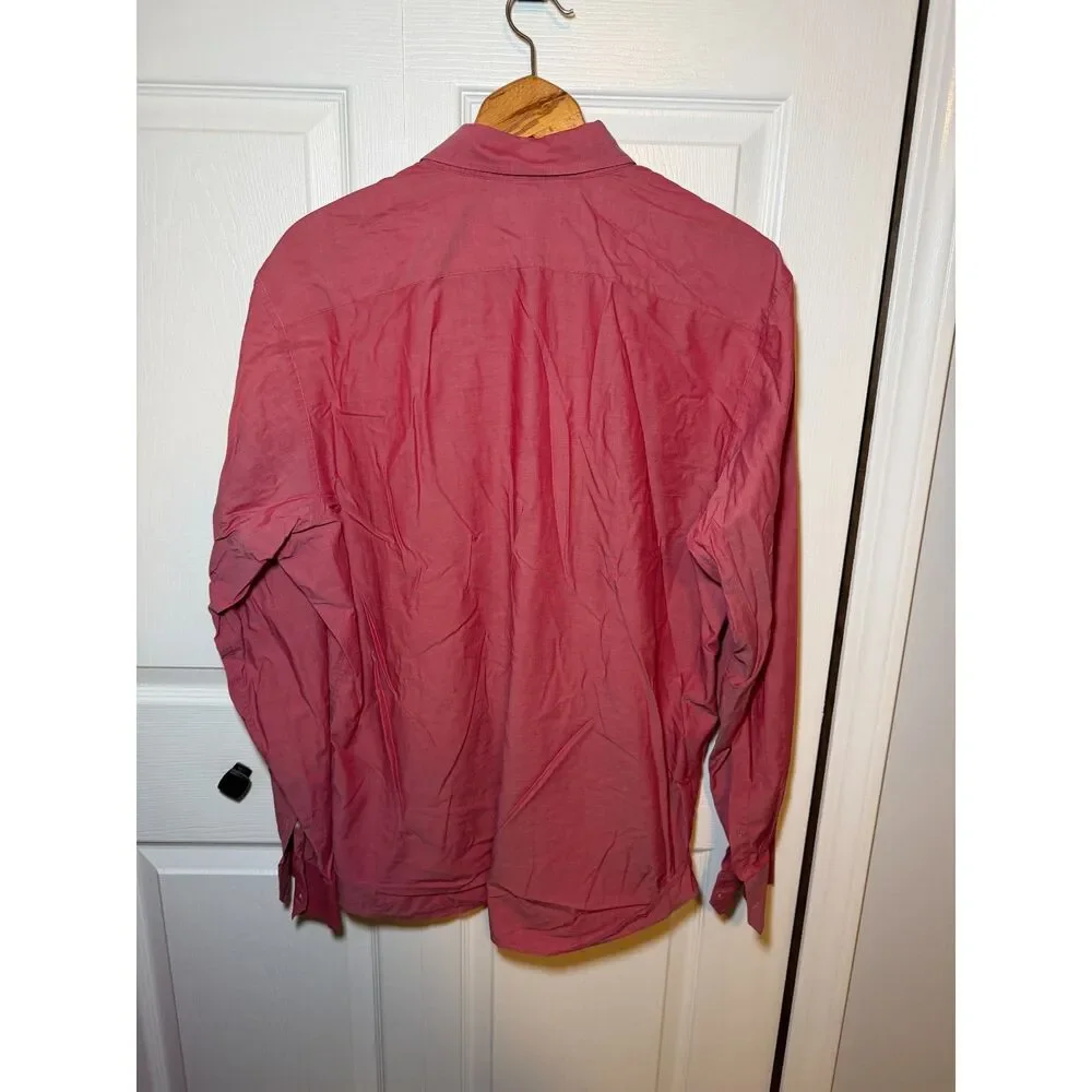 Banana Republic Slim Fit Men's XL Salmon Red Shimmer Dress Shirt